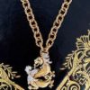Long Gold Mixed Textured Round Chain - Image 2